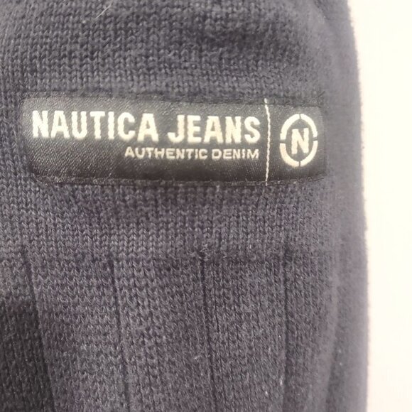 Nautica Heavyweight Cotton Navy Knit Sweater Size M - Picture 6 of 6